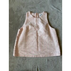 Lisa Marie Fernandez Size 4 Sleeveless‎ Top Pink Plaid Woven Tank Blouse